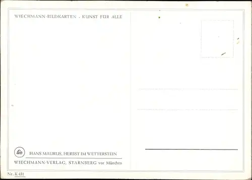 Künstler Ak Maurus, H., Tirol Österreich, Herbst im Wetterstein