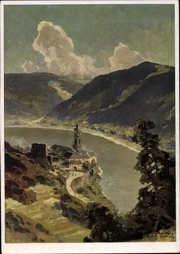 Künstler Ak Maurus, H., Dürnstein in der Wachau in Niederösterreich, Panorama
