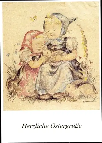 Künstler Ak Hummel, M. J., Glückwunsch Ostern, Der richtige Osterhase