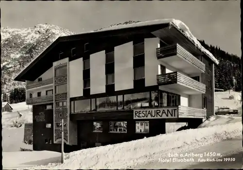 Ak Lech am Arlberg Vorarlberg, Hotel Elisabeth, Restaurant