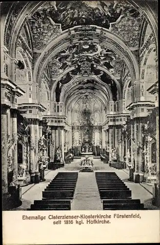 Ak Fürstenfeld Steiermark, Ehemalige Zisterzienser Klosterkirche, Innenansicht, Hofkirche