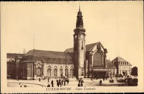 Ak Luxembourg, Gare Centrale, Straßenansicht