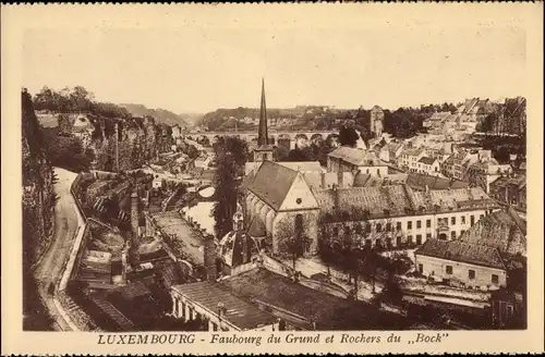 Ak Luxemburg Luxembourg, Faubourg du Grund, Rochers du Bock