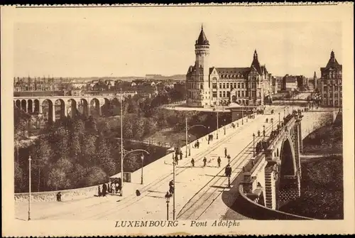 Ak Luxemburg Luxembourg, Pont Adolphe