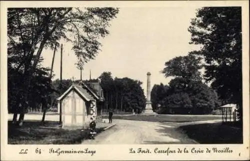 Ak Saint Germain en Laye Yvelines, La Foret, Carrefour de la Croix de Noailles