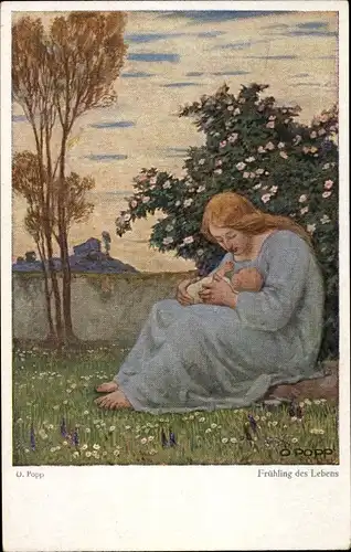 Künstler Ak Popp, O., Frühling des Lebens, Mutter mit Baby