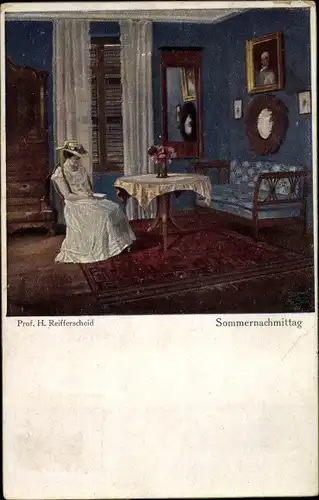Künstler Ak Reifferscheid, H., Sommernachmittag, lesende Frau, Primus 3112