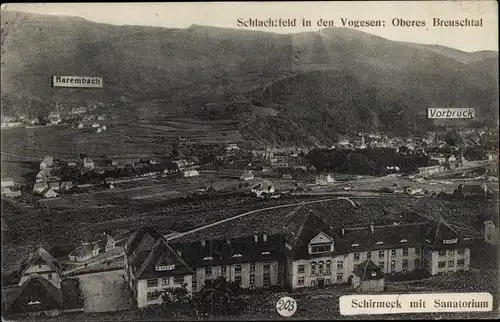 Ak Schirmeck Elsass Bas Rhin, Schlachtfeld, Oberes Breuschtal, Sanatorium, Vorbruck, Barembach