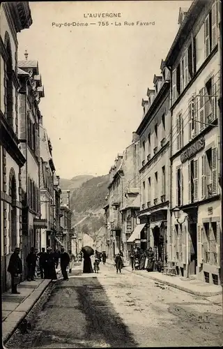 Ak Puy de Dôme Frankreich, La Rue Favard
