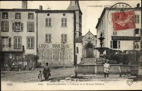 Ak Sauxillanges Puy de Dôme, L'Eglise, Le Grande Fontaine