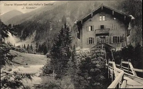 Ak Krimml in Salzburg, Oberer Wasserfall, Hofers Gasthof