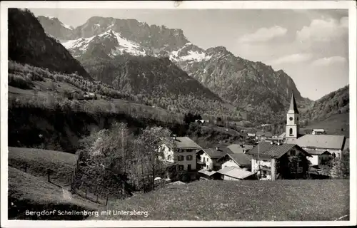 Ak Marktschellenberg Markt Schellenberg in Oberbayern, Gesamtansicht, Gebirgspartie