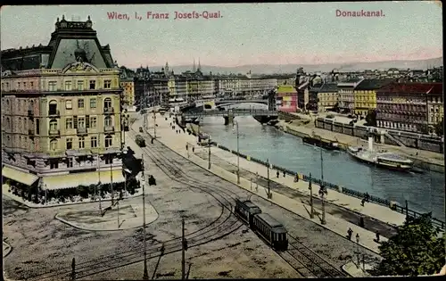 Ak Wien 1 Innere Altstadt, Franz Josefs Quai, Donaukanal