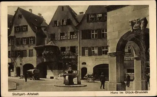 Ak Stuttgart am Neckar, Hans im Glück Brunnen