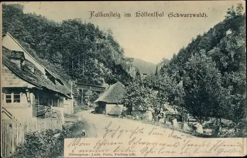 Ak Freiburg im Breisgau, Höllental, Falkensteig