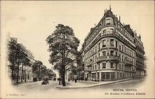 Ak Paris VIII Arrondissement Élysée, Royal Hotel, Avenue Friedland