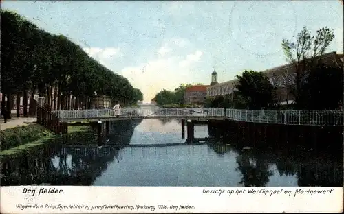 Ak Den Helder Nordholland Niederlande, Werfkanaal, Marinewerf