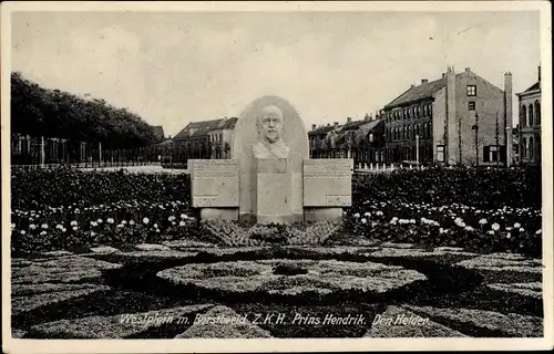 Ak Den Helder Nordholland Niederlande, Westplein, Borstbeeld Prins Hendrik