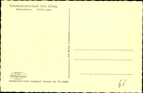 Ak Crimmitschau in Sachsen Bahnhof, Straßenseite, Post