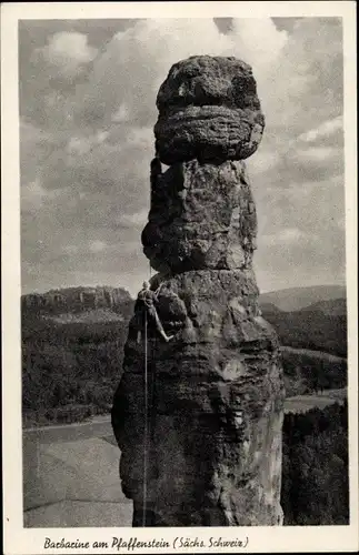 Ak Pfaffendorf Königstein an der Elbe Sächsische Schweiz, Barbarine, Kletterer, Pfaffenstein