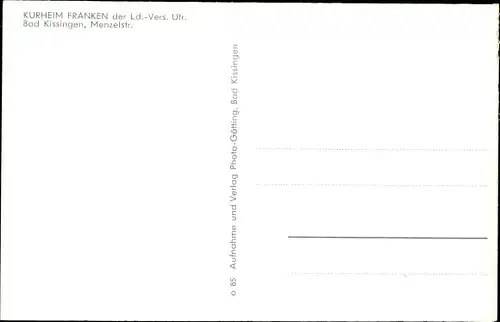 Ak Bad Kissingen Unterfranken Bayern, Kurheim Franken, Menzelstraße, Aussen- und Innenansicht