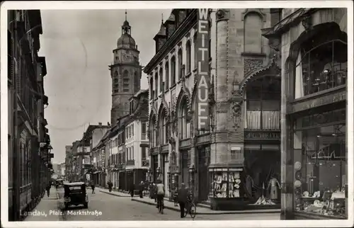 Ak Landau in der Pfalz, Marktstraße, Geschäftshaus Weitlauff