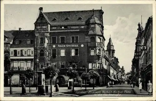 Ak Landau in der Pfalz, Marktstraße, Herbert Norkus Platz, Adler Apotheke