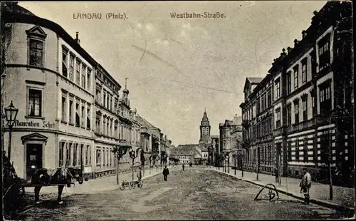 Ak Landau in der Pfalz, Westbahnstraße, Restauration Schardt