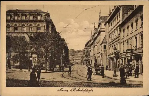 Ak Mainz am Rhein, Bahnhofstraße