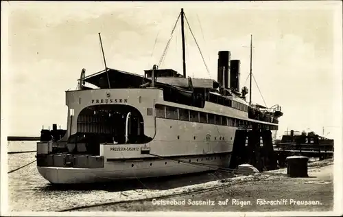 Ak Sassnitz auf der Insel Rügen, Fährschiff Preußen