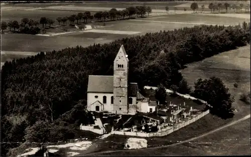 Ak Untergermaringen Germaringen in Schwaben, St. Georgi-Kirche, Luftbild