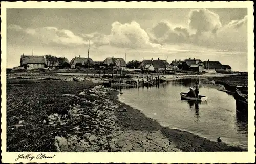 Ak Hallig Oland Nordfriesland, Ortspartie