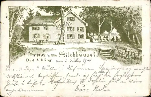 Litho Bad Aibling in Oberbayern, Milchhäusel