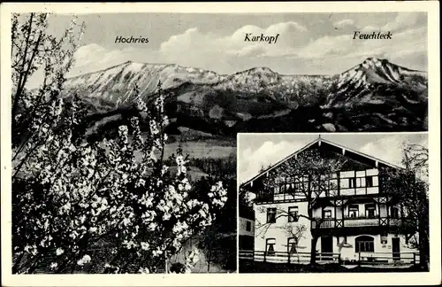 Ak Rosenheim Oberbayern, Panorama, Hochries, Karkopf, Feuchteck, Gasthof zur Hochries