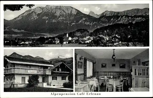 Ak Oberaudorf in Oberbayern, Alpenpension Cafe Erlenau, Panorama