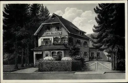 Ak Schömberg im Schwarzwald Württemberg, Cafe Blessing