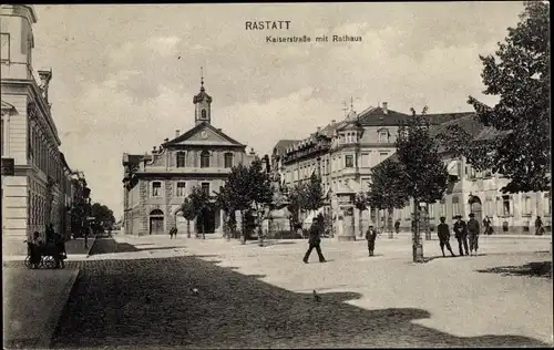 Ak Rastatt im Schwarzwald, Kaiserstraße, Rathaus