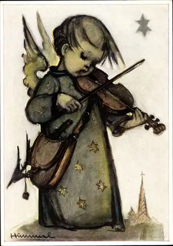 Künstler Ak Hummel, Berta, 4778, Engel mit Geige