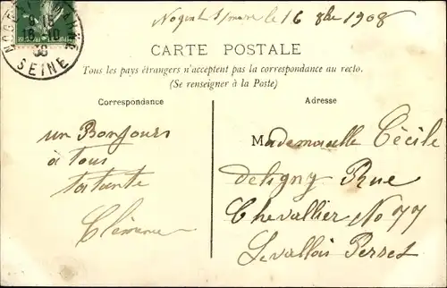 Ak Nogent Hauts de Seine, Effets terribles du cyclone, 16. juin 1908