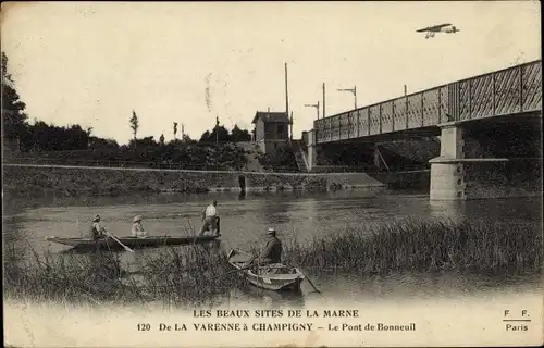 Ak  Bonneuil Hauts de Seine, Marne, Varenne á Champigny, Pont de Bonneuil