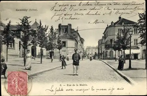 Ak Gentilly Hauts de Seine, Rue de la Mairie