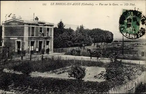 Ak Breuil en Auge Calvados, Vue sur la Gare