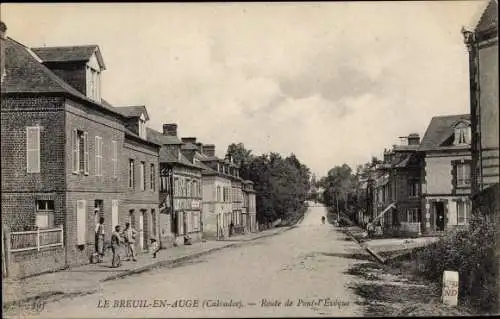 Ak Breuil en Auge Calvados, Route de Pont l'Eveque