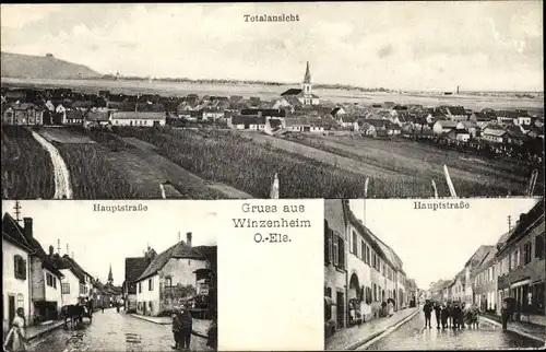 Ak Wintzenheim Winzenheim Elsass Haut Rhin, Panorama, Hauptstraße