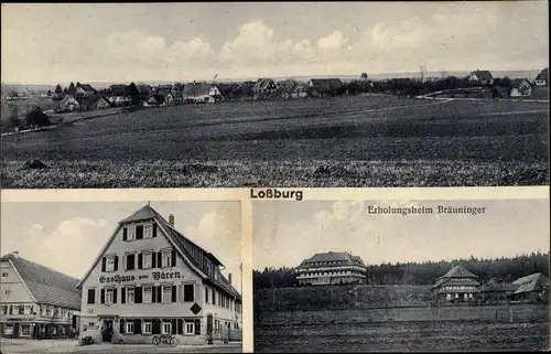 Ak Loßburg im Kreis Freudenstadt, Gesamtansicht, Gasthaus zum Bären, Erholungsheim Bräuninger