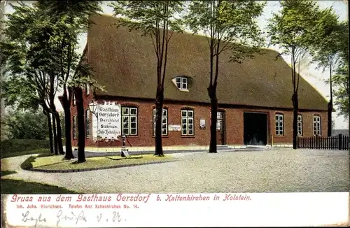 Ak Oersdorf in Schleswig Holstein, Gasthaus v. Johs. Hinrichsen