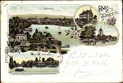 Litho Preetz in Holstein, Panorama, Drillersgarten, Kirche