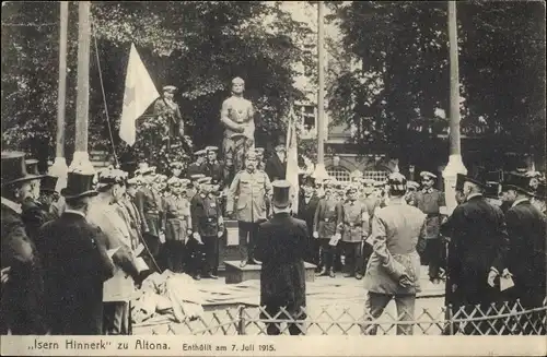 Ak Hamburg Altona, Isern Hinnerk, Enthüllt am 07. Juli 1915
