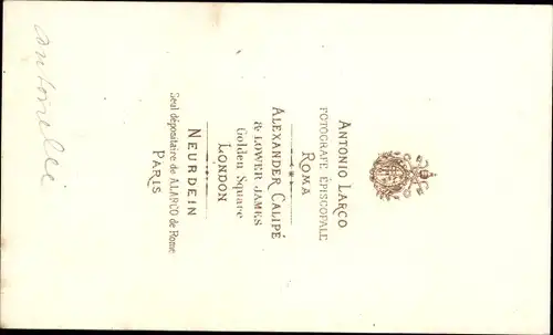 Carte de Visite Kardinal Antonelli