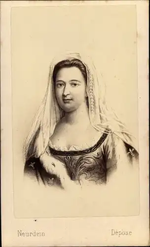 Carte de Visite Françoise d’Aubigné, marquise de Maintenon, Mätresse Ludwigs XIV. von Frankreich